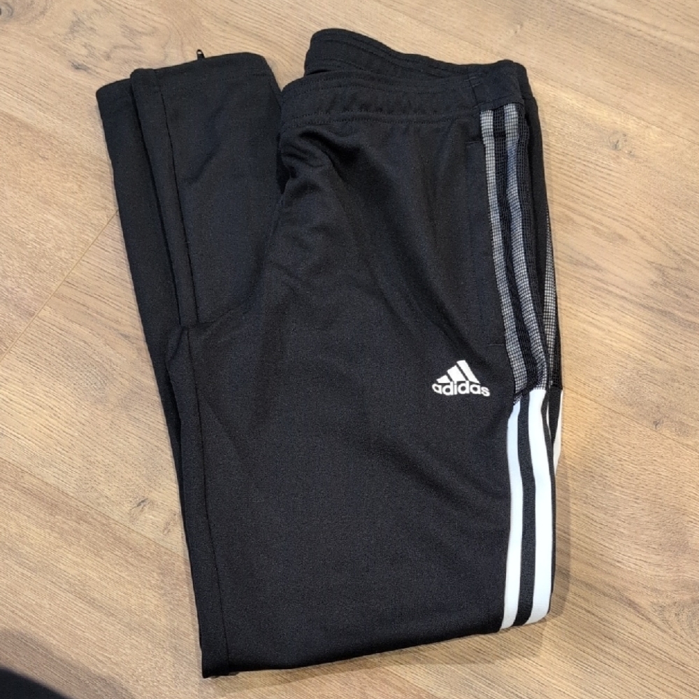 adidas Black Joggers with White Side Stripes for Kids